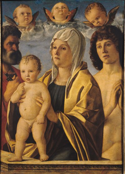 De Maagd en het Kind met St. Peter en St. Sebastian door Giovanni Bellini